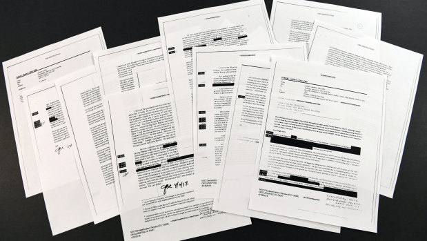 Copies of the memos written by former FBI director James Comey of his meetings with President Donald Trump.