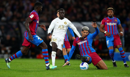 Garang Kuol in action for the A-Leagues All Stars against Barcelona.