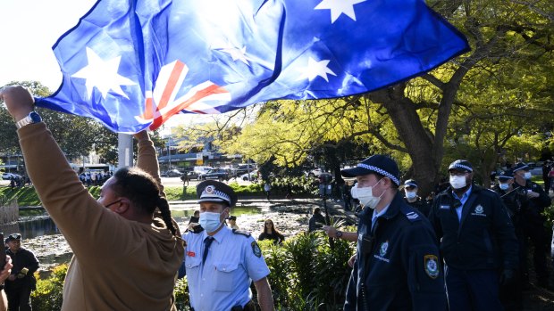 Thousands of people marched through Sydney in protest of  Sydney’s lockdown on Saturday.