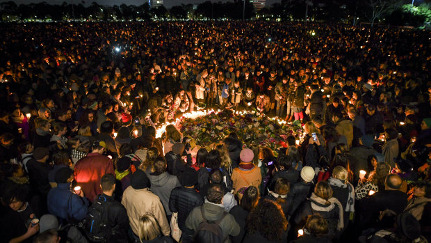 Thousand of people attended Monday's candlelit vigil.