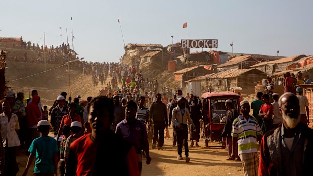 Rohingya refugees at Jamtoli refugee camp near Cox's Bazar, Bangladesh. 