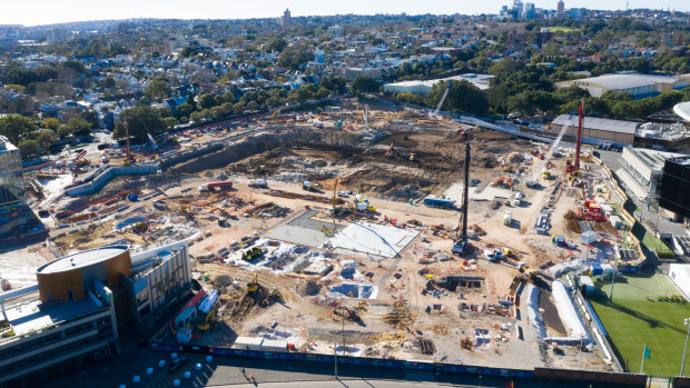 The site of the new Sydney Football Stadium at Moore Park.