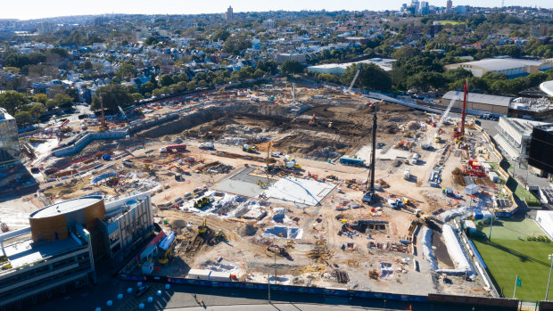 The site of the new Sydney Football Stadium at Moore Park.