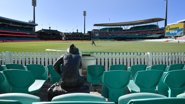 The first ODI between Australia and New Zealand was played behind closed doors at the SCG before the series was abandoned due to coronavirus restrictions.