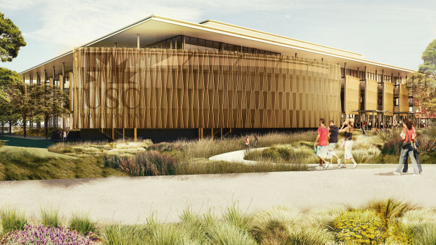 The Foundation Building at Queensland's newest university campus at Petrie, set to open with 1200 students.