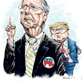 No love lost: Mitch McConnell and Donald Trump.