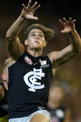 Four more years: Blues forward Charlie Curnow.