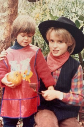 The author as a child dressed as The Man from Snowy River, pictured with her little cousin.