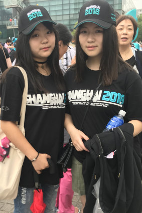 Tina Zhu and Cindy Yang, 16, play AFL at school.