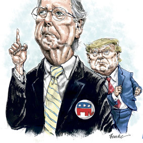 No love lost: Mitch McConnell and Donald Trump.