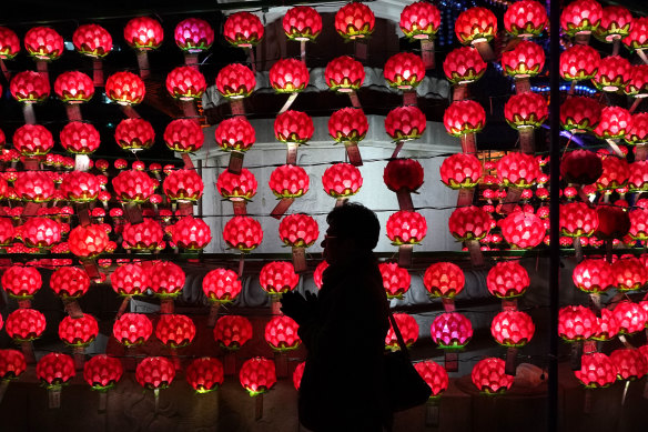 A South Korean man prays at Jogyesa temple in Seoul on New Year's Eve.