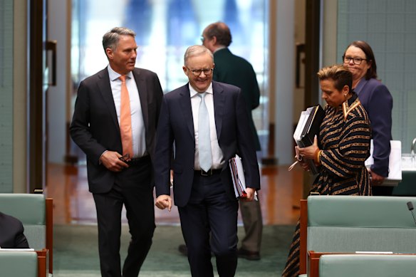 Prime Minister Anthony Albanese arrives for question time in the House on Thursday.