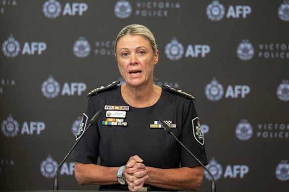 Australian Federal Police Commissioner Krissy Barrett. 