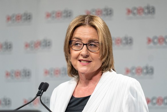 Victorian Premier Jacinta Allan addresses the Committee for Economic Development of Australia in Melbourne on Thursday.