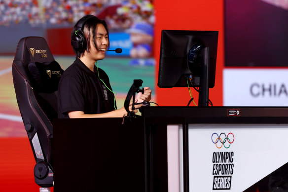  Jacob Christian “KangGang” Park of Team United States during the WBSC eBaseball: Power Pros third place game on day three of Olympic Esports Week