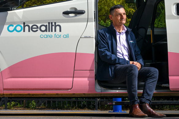 Danny Jeffcote in one of cohealth’s vans. 