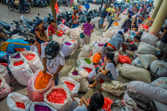 Local colour at the flower markets.