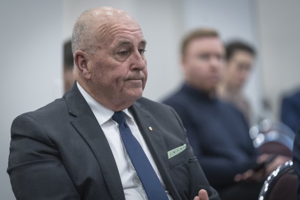 Commonwealth Games Australia boss Craig Phillips took questions during the Senate inquiry.