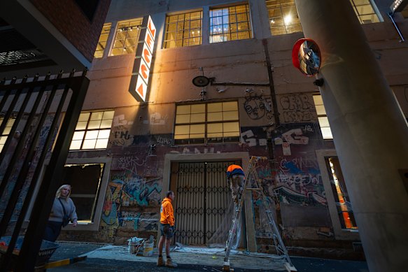 The old David Jones flagship store on Bourke Street in Melbourne is now largely occupied by beauty retailer Mecca, pictured here during its renovation.