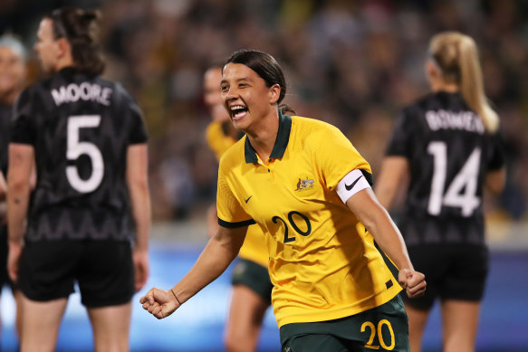 Sam Kerr and the Matildas take on Scotland on Friday night (AEST).