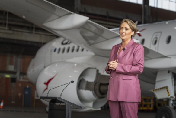 Qantas chief Vanessa Hudson says flying green will come at a cost. 