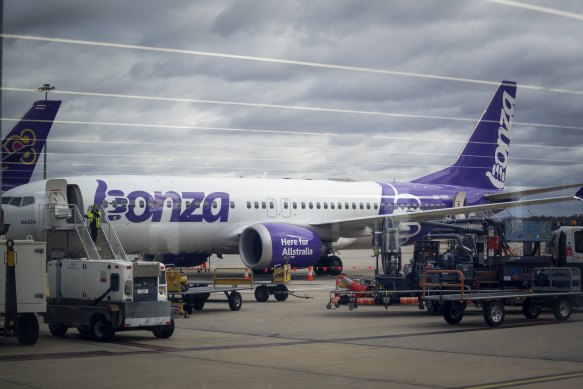 Bonza flights around Australia were cancelled today.