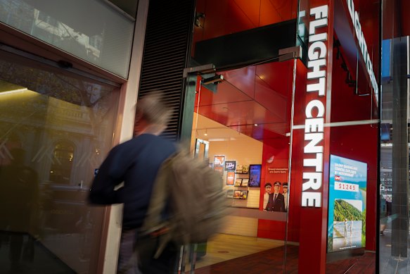 Conflict in the Middle East broke Flight Centre’s upward trajectory.