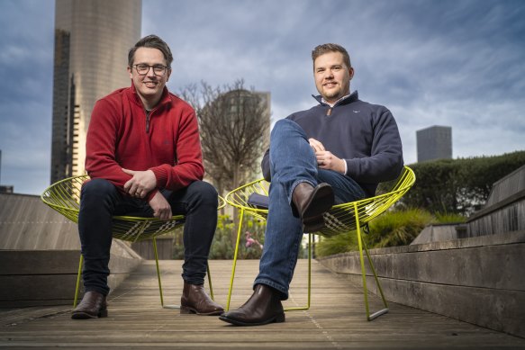 InvestorHub co-founders and co-CEOs Rhys Davis and Ben Williamson.