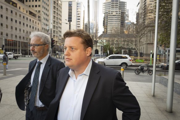 CFMEU national secretary Zach Smith outside the Federal Court in Melbourne on Monday.