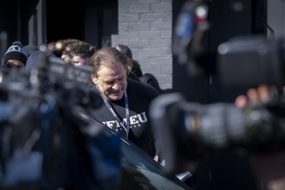 John Setka leaves a CFMEU meeting in Melbourne last month.