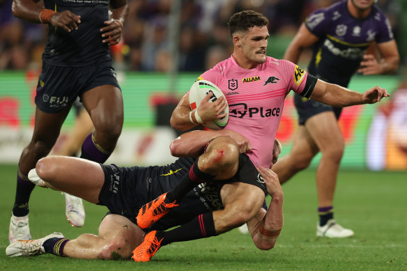 Nathan Cleary and the Panthers will wear their pink jersey in the grand final.
