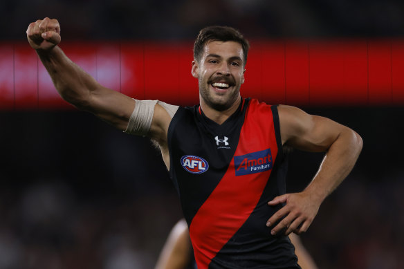 Unlikely spearhead Kyle Langford snared five goals for Essendon against Gold Coast, a career-high haul.