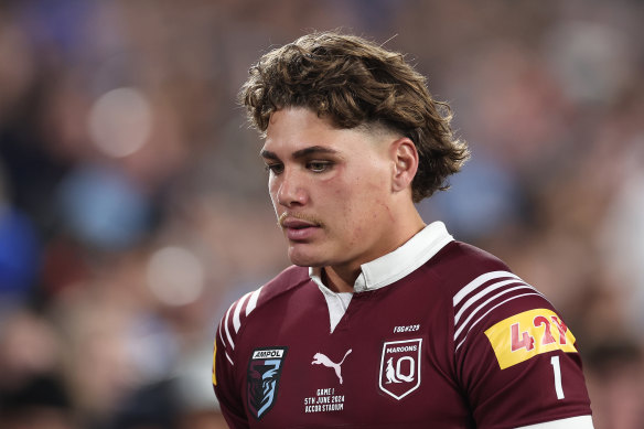 Reece Walsh was concussed in the State of Origin series opener.