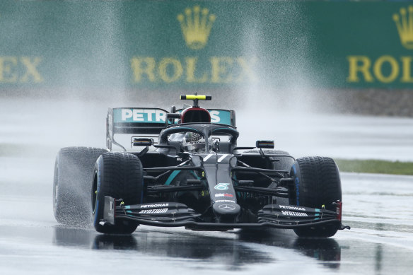 Valtteri Bottas during qualifying, where the Mercedes cars struggled.