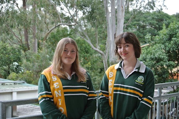 Kenmore State High School year 12 student Libby Ogle (left) and Caitlin Powell (right). 