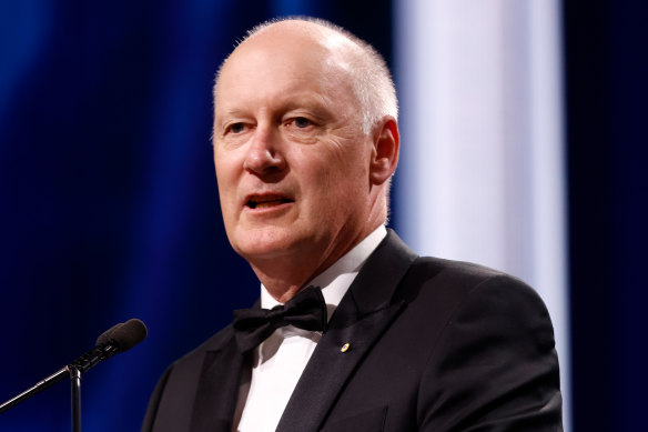 AFL chairman Richard Goyder at this week’s Australian Football Hall of Fame event.