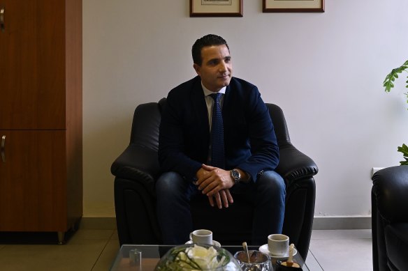 Australian citizen and independent MP Ihab Matar at his office in Tripoli.