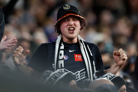 Pies fans are out in force at a sold out MCG.