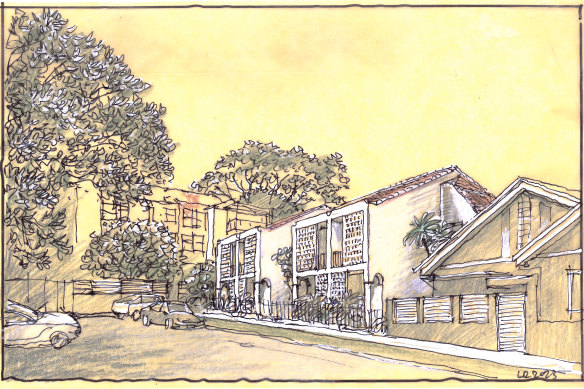 Luigi Rosselli’s drawing of his new project in Bondi Junction. 