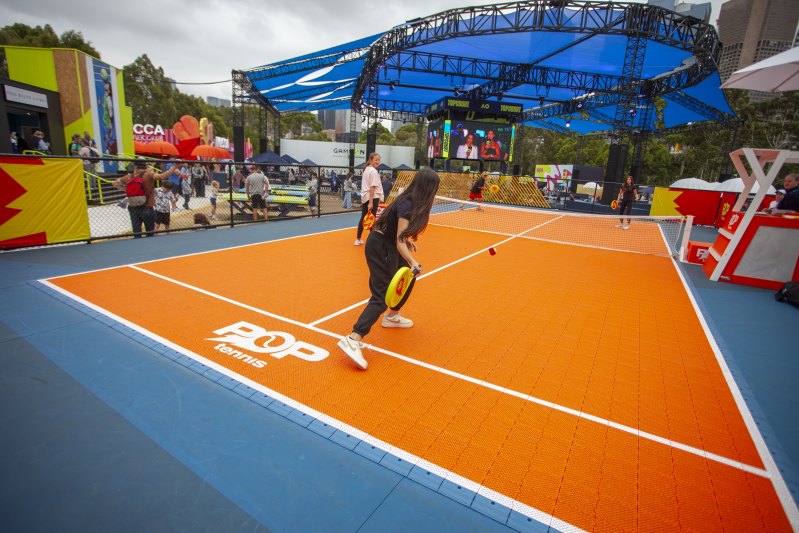 A Pop tennis court in the Australian Open’s TopZone.