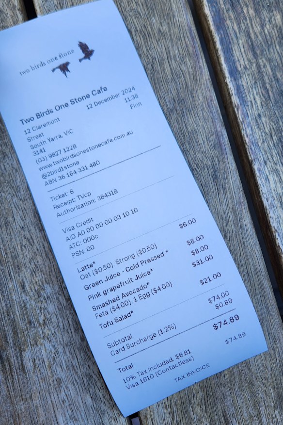 The lunch bill.