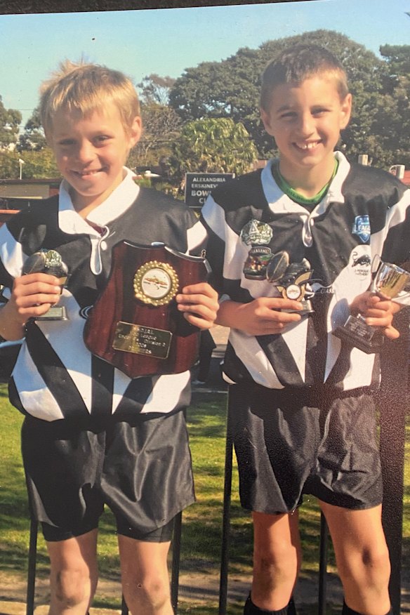 Blake Taaffe (left) and his cousin, Rabbitohs hooker Josh Cook.