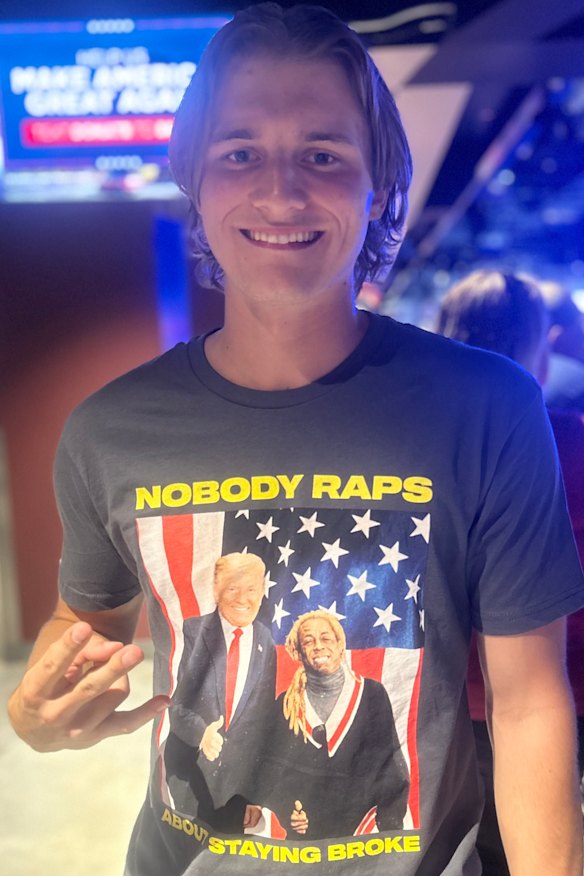 Logan Eckerfield, 20, says he supports Trump because of his policies on border protection.