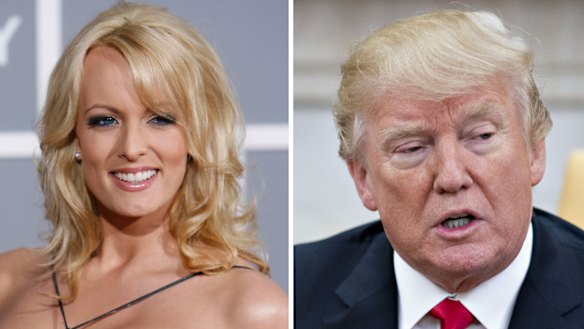 Stormy Daniels and Donald Trump.