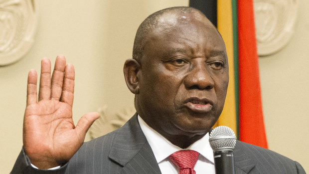 Cyril Ramaphosa is sworn in as South African President.