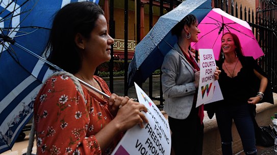 Hayley Foster, the CEO of Full Stop, in the centre.