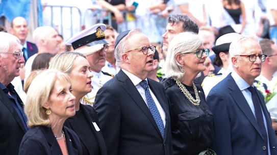Prime Minister Anthony Albanese at the Bondi Beach vigil on December 21.