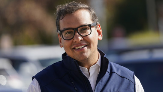 Republican candidate for New York’s 3rd Congressional District George Santos on the campaign trail.