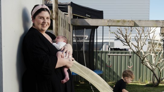 Caitlin McKeown, a mother of three from the Central Coast, said childcare is a major household expense.