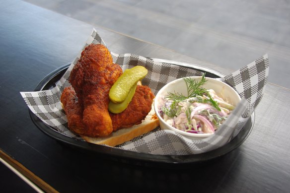 Spicy fried chicken at Hot Chicken Project.